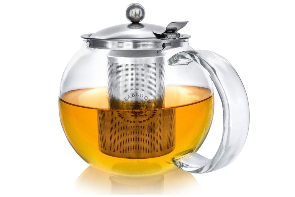 Teabloom Teapot Heatproof Borosilicate Glass with Removable Stainless Steel